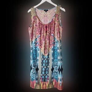 MSK Paisley Dress with Chain Detail size Large